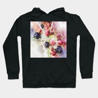 Blackberries - Summer's Blood - Watercolor Hoodie